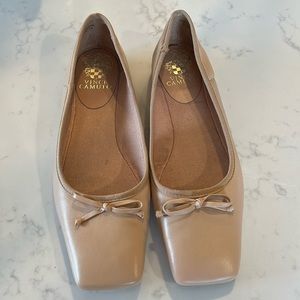 Vince Camuto square toe flats, nude, 8.5
